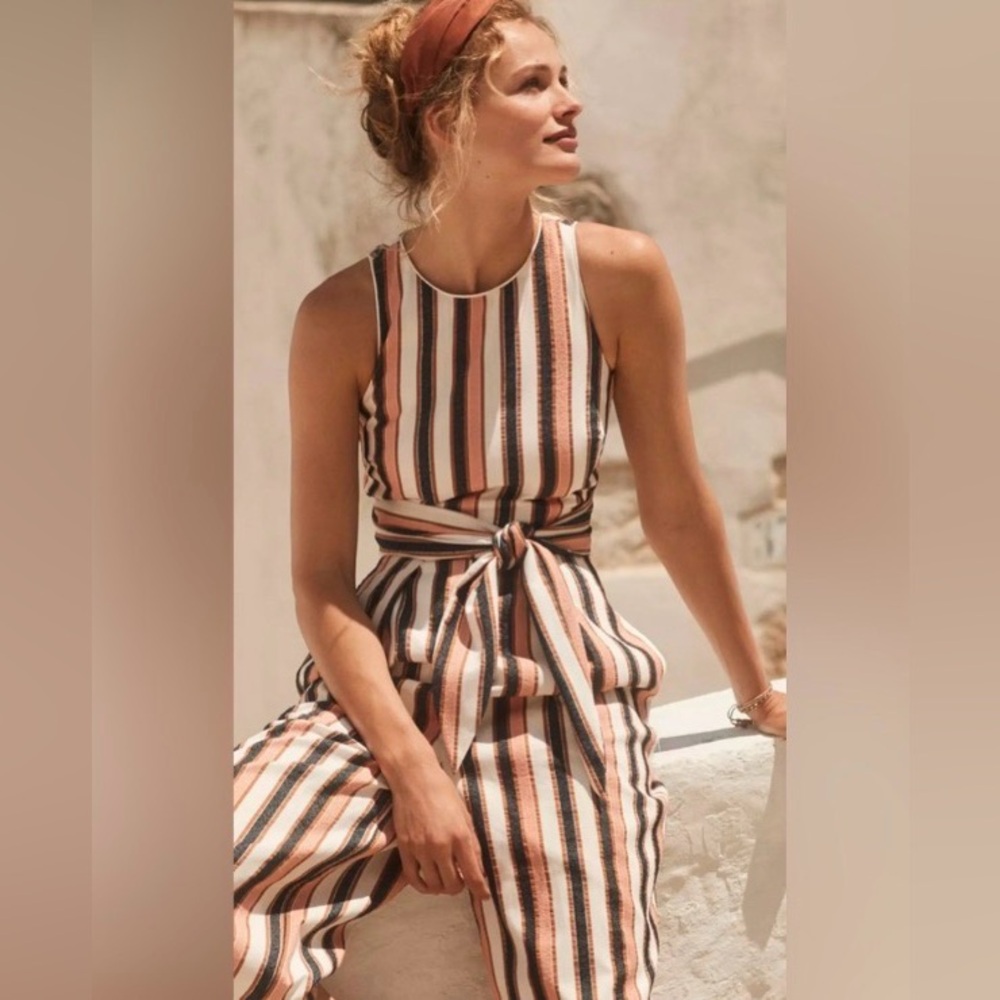 Anthropologie Gidget Cropped Wide-Leg Jumpsuit Women’s Size Large NWT